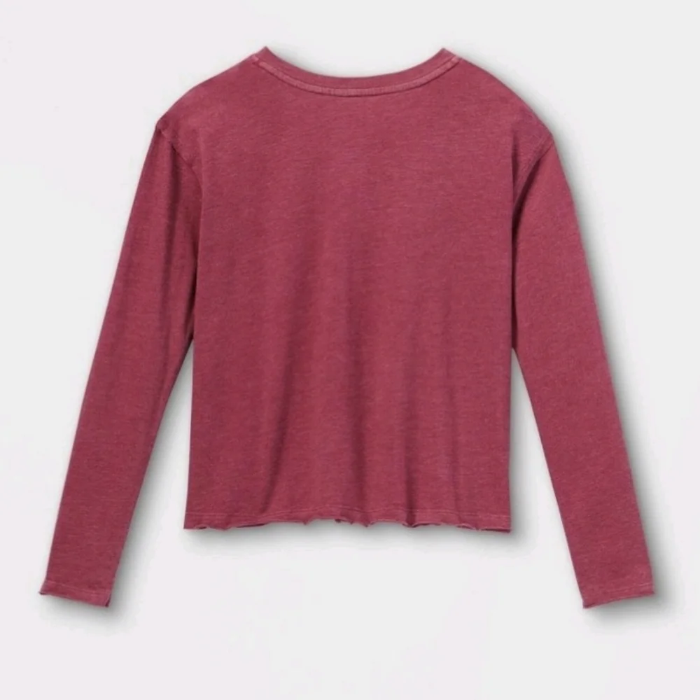 Art Class - Maroon Long Sleeve Boxy Henley SZ XXL